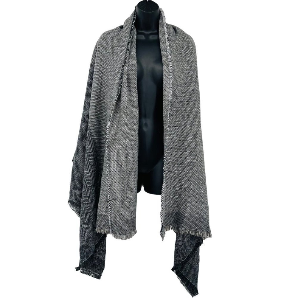 Kenneth Cole Multi Functional Gray Scale Wrap Scarf Shawl‎ One Size